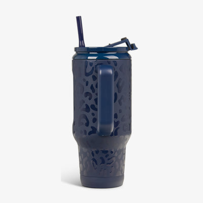 Profile View | NFL 32 Oz Leopard Flip ‘n’ Sip Travel Mug::Cowboys::Side handle