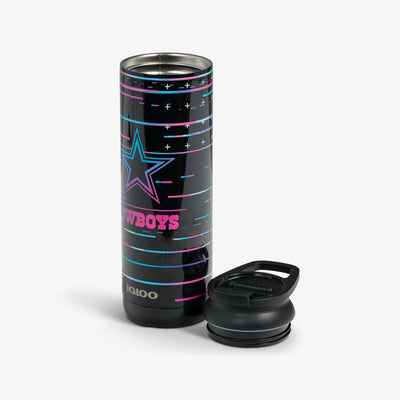 Lid Off View | NFL Neon Dallas Cowboys 20 Oz Flip ‘n’ Sip Tumbler::::Wide opening