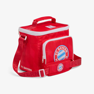 Angle View | FC Bayern München Square Lunch Cooler Bag::::Additional storage pocket