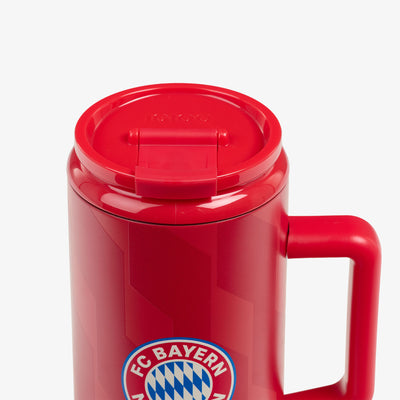 Lid Closed View | FC Bayern München 1L Beer Mug::::Leakproof Flip ‘n’ Sip lid