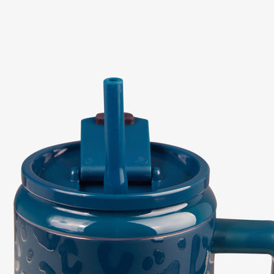 Lid Open View | NFL 32 Oz Leopard Flip ‘n’ Sip Travel Mug::Eagles::