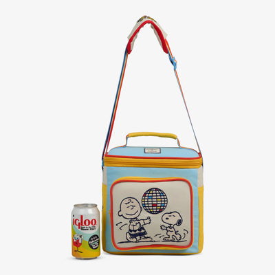 Size View | Snoopy Disco Party Square Lunch Cooler Bag::::Holds up to 9 cans
