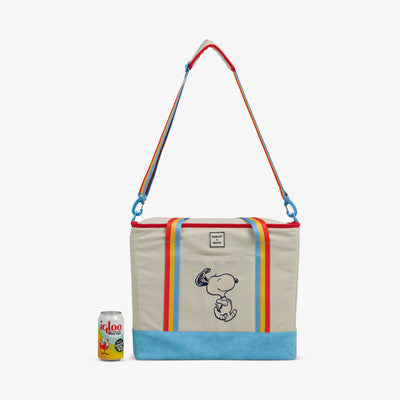 Size View | Snoopy Disco Party Dual Compartment Tote Cooler Bag::::Holds up to 20 cans