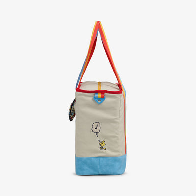 Profile View | Snoopy Disco Party Dual Compartment Tote Cooler Bag::::Embroidered singing Woodstock
