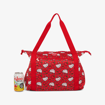 Size View | Hello Kitty® Red Apples Packable Puffer 20-Can Cooler Bag::::Holds up to 20 cans