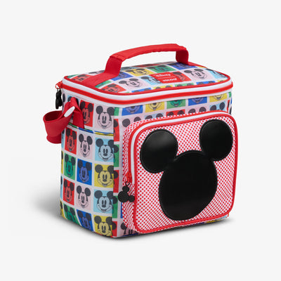 Angle View | Disney Mickey Mouse Pop Art Square Lunch Cooler Bag::::Storage pocket
