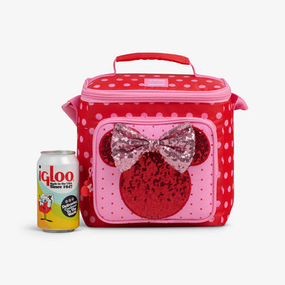 Size View | Disney Minnie Mouse Polka Dots Square Lunch Cooler Bag::::Holds up to 9 cans