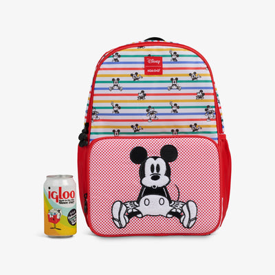 Size View | Disney Mickey Mouse Stripe 24-Can Backpack::::Holds up to 24 cans