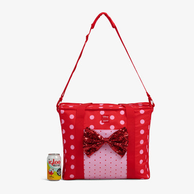 Size View | Disney Minnie Mouse Polka Dots Dual Compartment Tote Cooler Bag::::Holds up to 20 cans