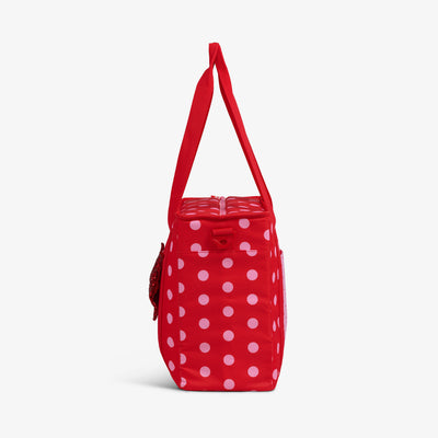 Profile View | Disney Minnie Mouse Polka Dots Dual Compartment Tote Cooler Bag::::Custom polka dot screenprint