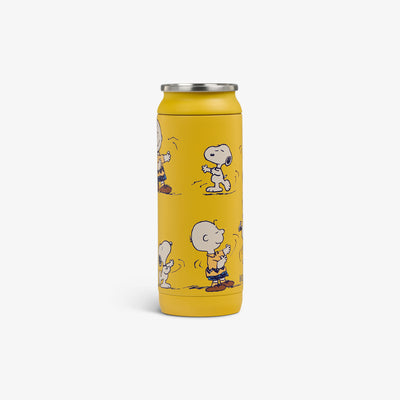 Back View | Snoopy & Charlie Brown Dancing 16 Oz Can::::Durable stainless steel