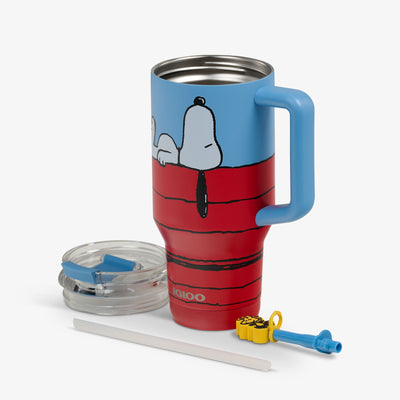 Parts View | Snoopy’s Doghouse 32 Oz Travel Mug::::Double-wall, vacuum-insulated