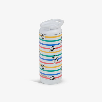 Angle View | Disney Mickey Mouse Stripe 16 Oz Flip ‘n’ Sip Tumbler::::Fits in standard cup holders