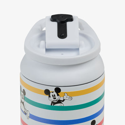 Lid Open View | Disney Mickey Mouse Stripe 16 Oz Flip ‘n’ Sip Tumbler::::