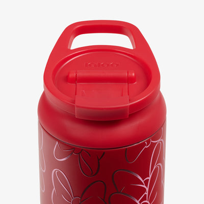 Lid Closed View | Disney Minnie Mouse Bow 16 Oz Flip ‘n’ Sip Tumbler::::Leakproof flip ‘n’ sip lid