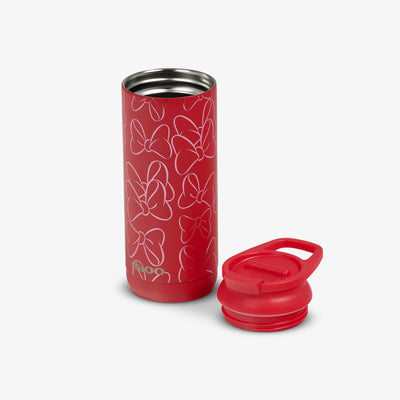 Lid Off View | Disney Minnie Mouse Bow 16 Oz Flip ‘n’ Sip Tumbler::::Double-wall, vacuum-insulated