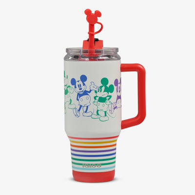 Front View | Disney Mickey Mouse Stripe 32 Oz Travel Mug::::Matte 3D character print