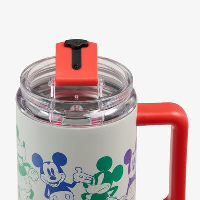 Lid Open View | Disney Mickey Mouse Stripe 32 Oz Travel Mug::::