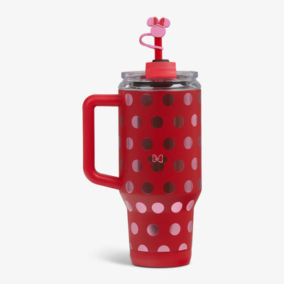 Back View | Disney Minnie Mouse Polka Dots 32 Oz Travel Mug::::Side handle