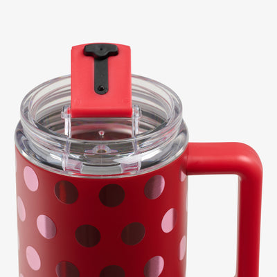 Lid Open View | Disney Minnie Mouse Polka Dots 32 Oz Travel Mug::::