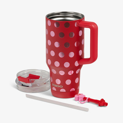 Open View | Disney Minnie Mouse Polka Dots 32 Oz Travel Mug::::Double-wall, vacuum-insulated