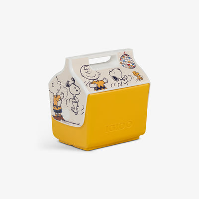 Angle View | Snoopy Disco Party Little Playmate 7 Qt Cooler::::Trademarked tent-top design
