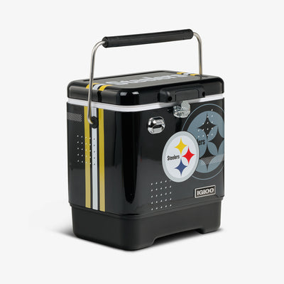 Angle View | NFL Legacy 20 Qt Cooler::Steelers::Built-in bottle opener