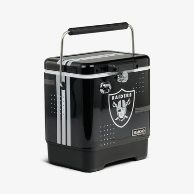Angle View | NFL Legacy 20 Qt Cooler::Raiders::Built-in bottle opener