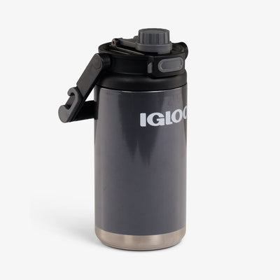 Angle View | Half-Gallon Hybrid Sports Jug::Charcoal::Built-in coaster