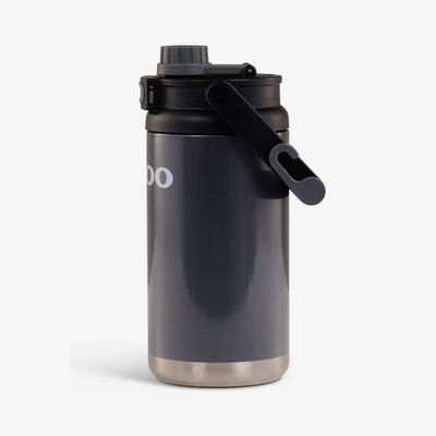 Profile View | Half-Gallon Hybrid Sports Jug::Charcoal::Fence hooks on handle