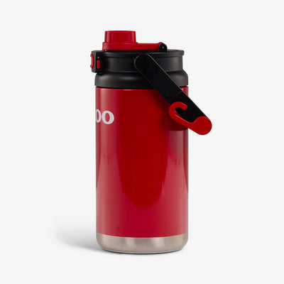 Profile View | Half-Gallon Hybrid Sports Jug::Red::Fence hooks on handle