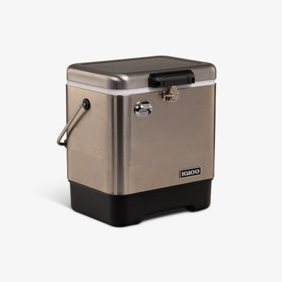 Angle View | Legacy 20 Qt Cooler::Stainless Steel::Built-in bottle opener