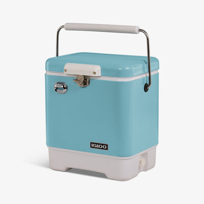 Angle View | Legacy 20 Qt Cooler::Ocean Mist::Secure & easy to carry