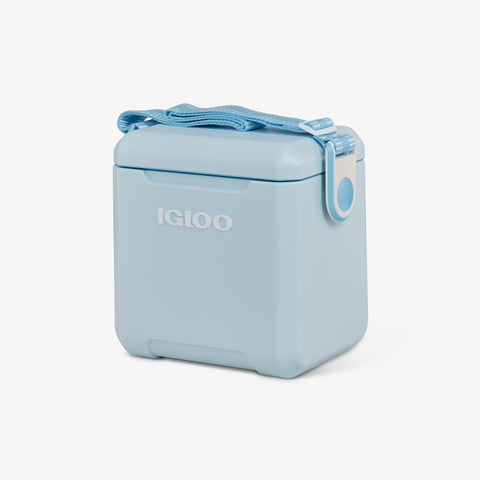 Angle View | Tag Along Too Cooler::Powder Blue::MaxCold insulation