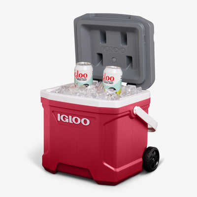 Open View | Latitude 16 Qt Roller Cooler::Red::THERMECOOL insulation