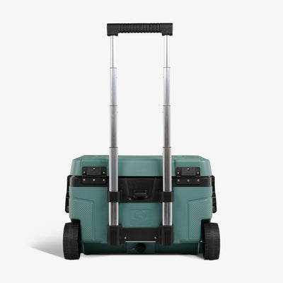 Handle View | Trailmate 52 Qt Roller Cooler::Spruce::Telescoping handle + wheels