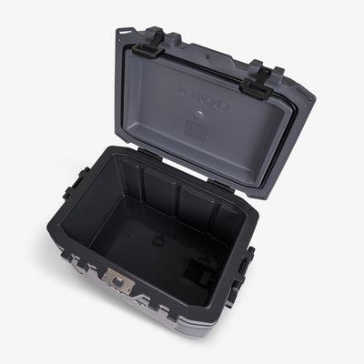 Top View | Trailmate 50 Qt Cooler::Carbonite::Lockable lid 