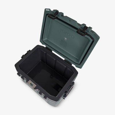 Top View | Trailmate 50 Qt Cooler::Spruce::Lockable lid