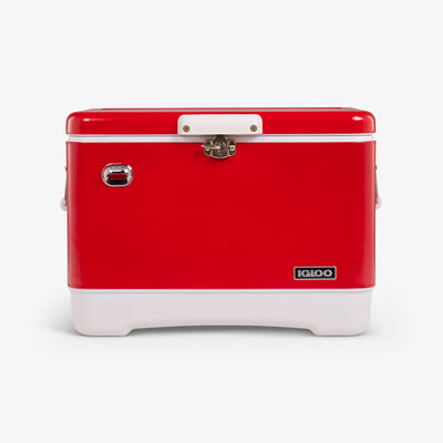 Front View | Legacy 54 Qt Cooler::Red Star::Durable steel exterior