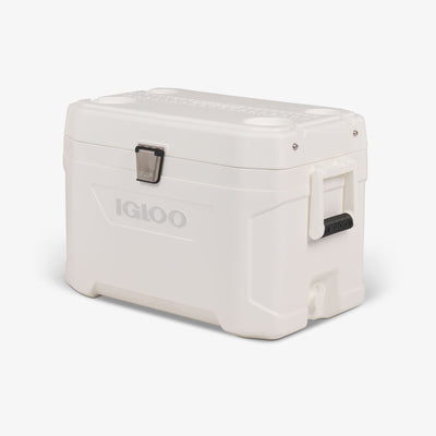 Angle View | Marine Elite 54 Qt Cooler::::Drain plug