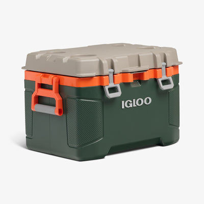 Angle View | Trailmate 50 Qt Cooler::Sportsman::Extra-wide reinforced handles