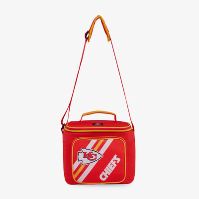Strap View | Kansas City Chiefs Square Lunch Cooler Bag::::Adjustable, padded shoulder strap