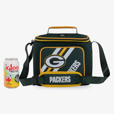 Size View | Green Bay Packers Square Lunch Cooler Bag::::Holds up to 9 cans
