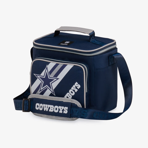 Angle View | Dallas Cowboys Square Lunch Cooler Bag::::Additional storage pocket