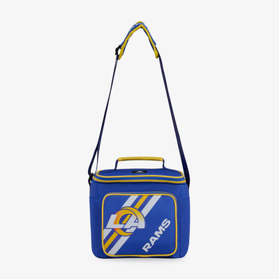 Strap View | Los Angeles Rams Square Lunch Cooler Bag::::Adjustable, padded shoulder strap