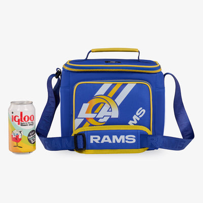Size View | Los Angeles Rams Square Lunch Cooler Bag::::Holds up to 9 cans