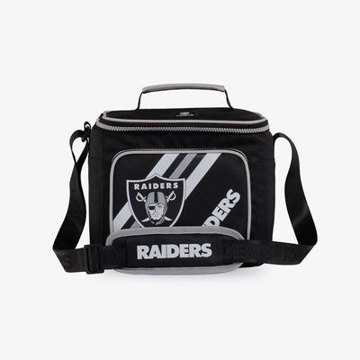 Front View | Las Vegas Raiders Square Lunch Cooler Bag::::Spacious main compartment