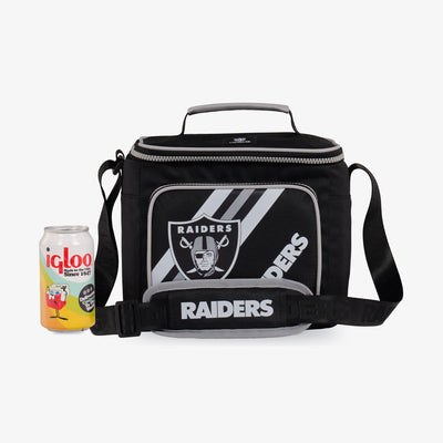 Size View | Las Vegas Raiders Square Lunch Cooler Bag::::Holds up to 9 cans