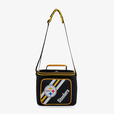 Strap View | Pittsburgh Steelers Square Lunch Cooler Bag::::Adjustable, padded shoulder strap