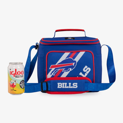 Size View | Buffalo Bills Square Lunch Cooler Bag::::Holds up to 9 cans